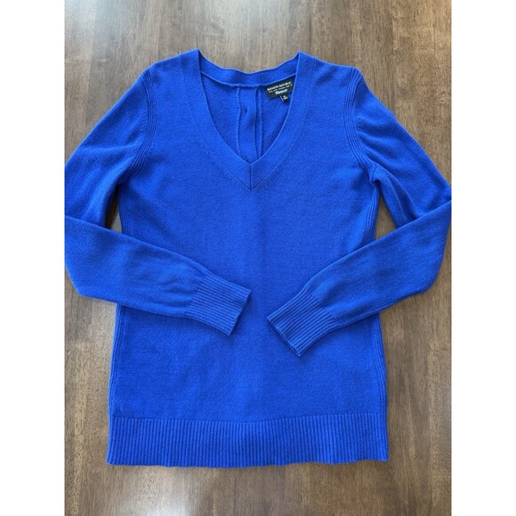 Banana Republic Filpucci Blue Button Back Sweater XL Merino Wool Cashmere Blend - Picture 4 of 7